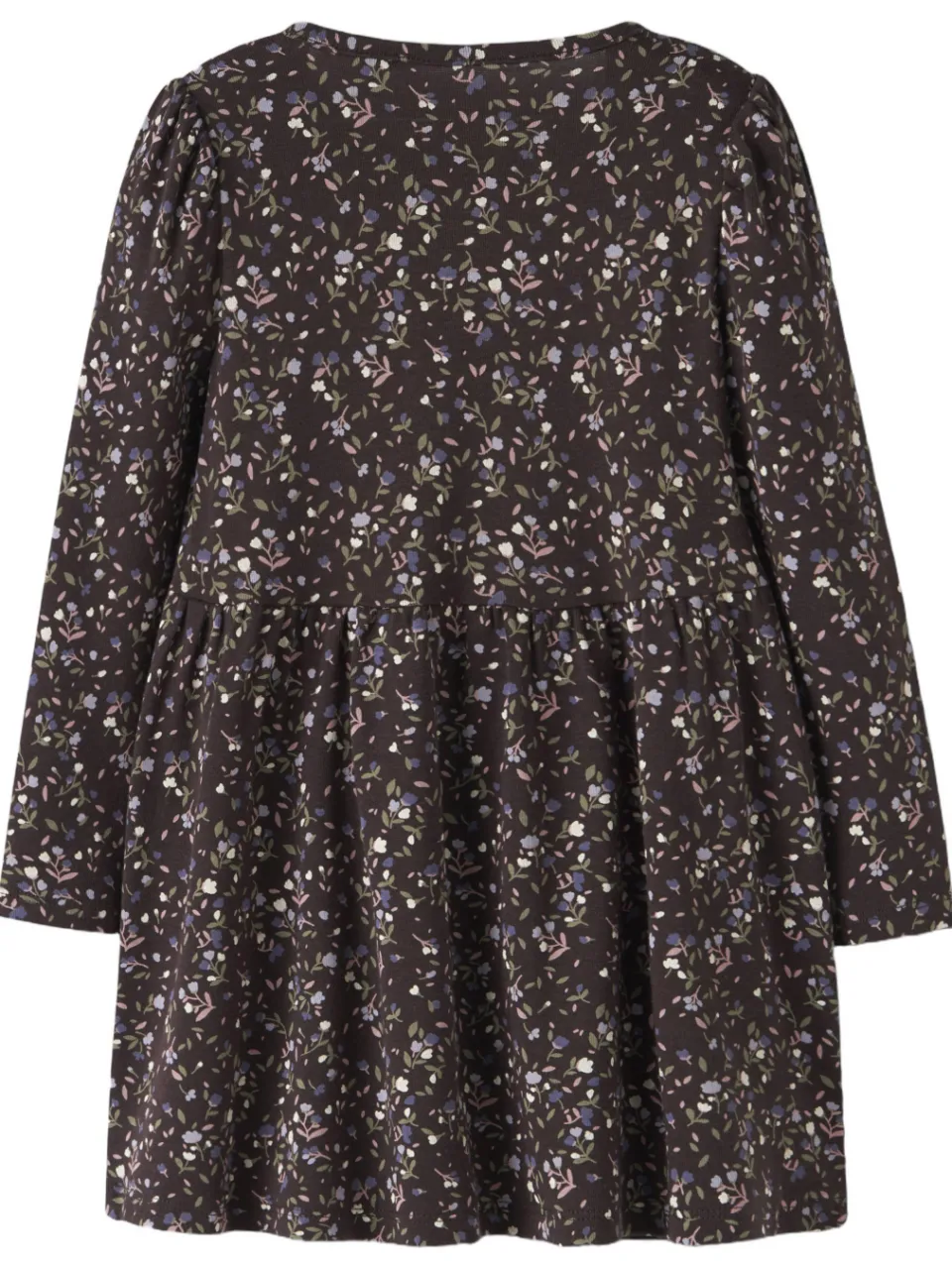 NAME IT MINI gebloemde midi jurk donkerbruin, foto 4