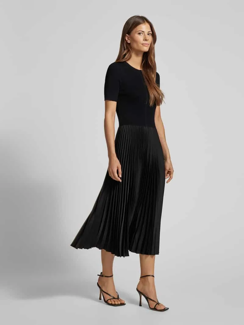 Boss Midi-jurk met plissévouwen, model 'Fadridi' zwart, foto 3