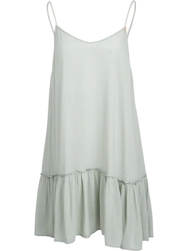 Brunotti Nami - Jurkje Aqua Grey - Dames - 100% Katoen - Zomerjurk - Loose Fit