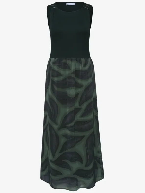 Street One Midi-jurk met structuurmix en print groen, foto 2