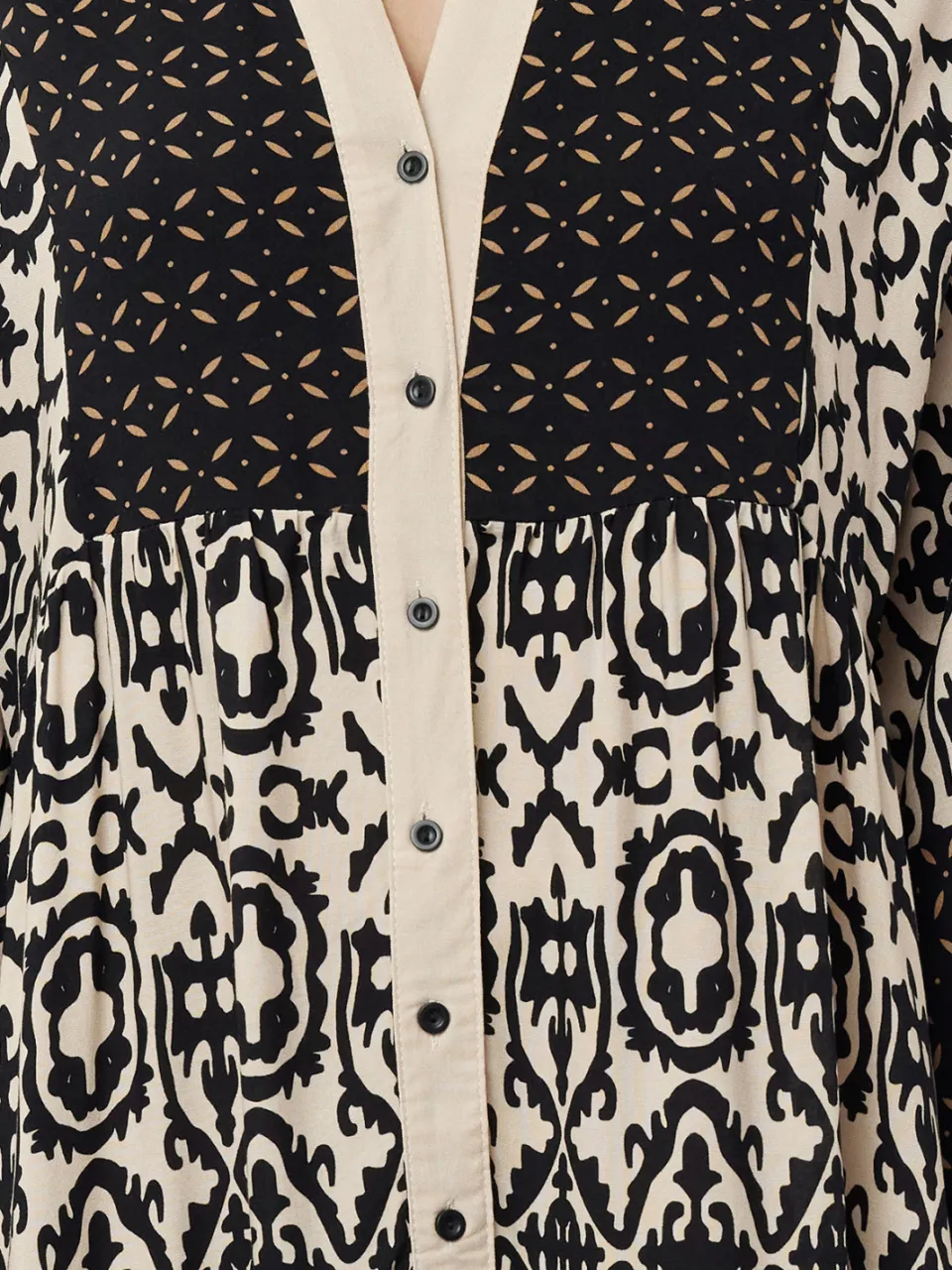 Trendyol Modest Dames Zwart Etnisch patroon Maxi Lang Casual A-lijn Modest Jurken, foto 2