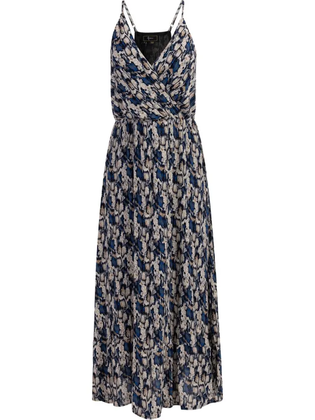Faina Maxi jurk Blauw Veelkleurig