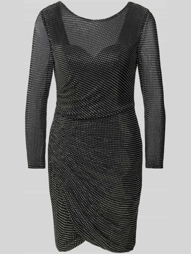Hey Kyla Knielange cocktailjurk met strass-steentjes zilver, foto 2