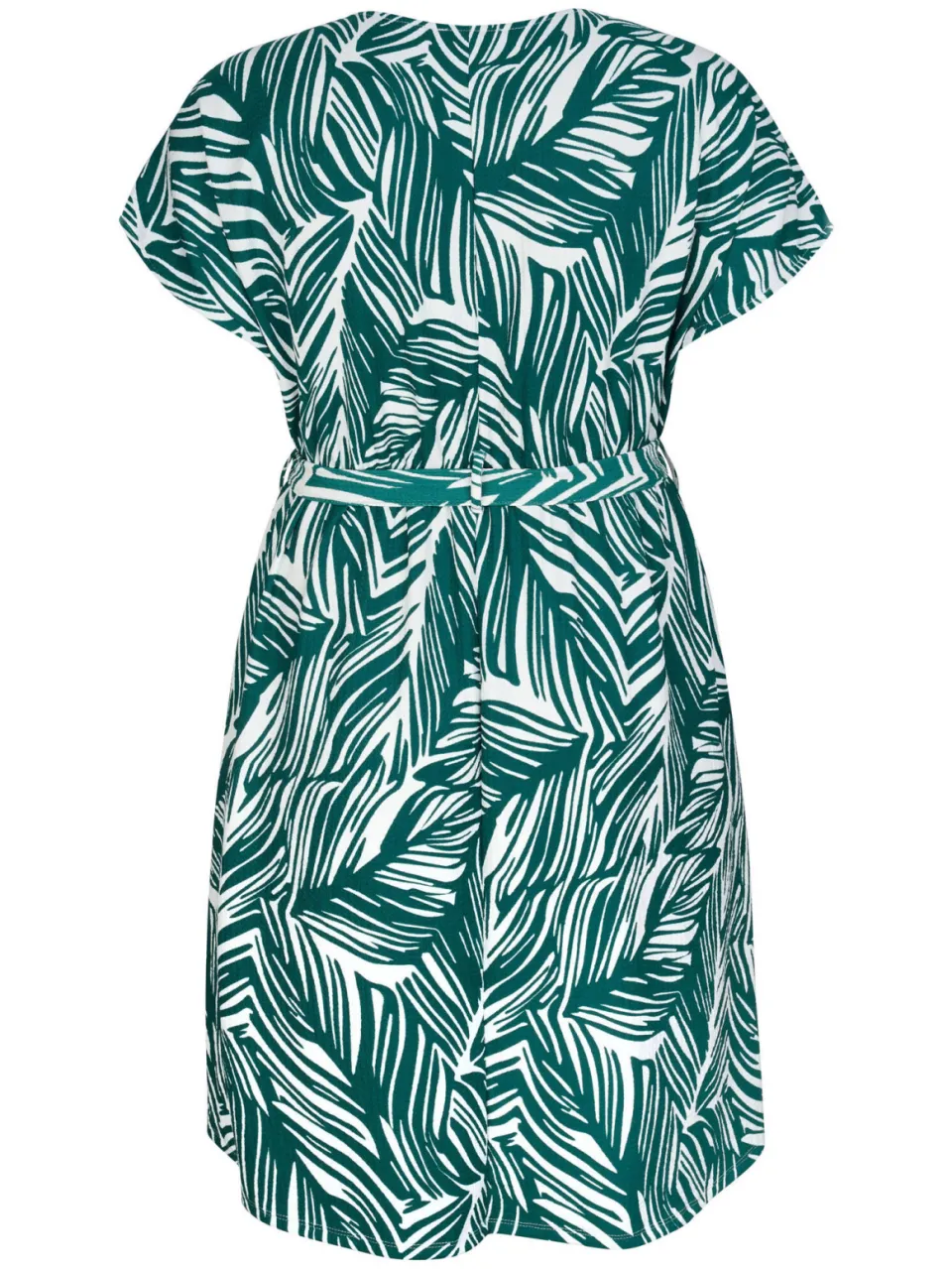 Miss Etam Plus zomerjurk met ceintuur en print - groen, foto 4