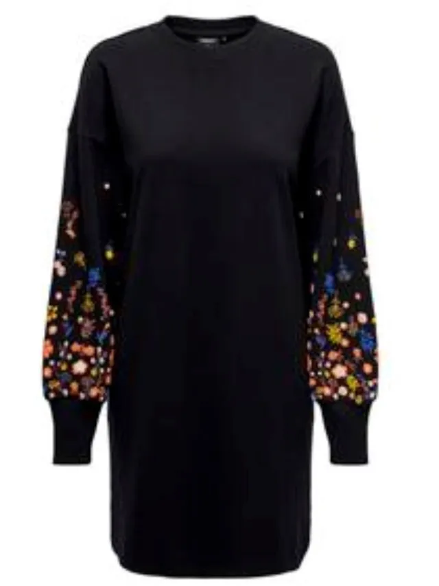 Only sweatjurk ONLBROOKE zwart;sleeve flower print