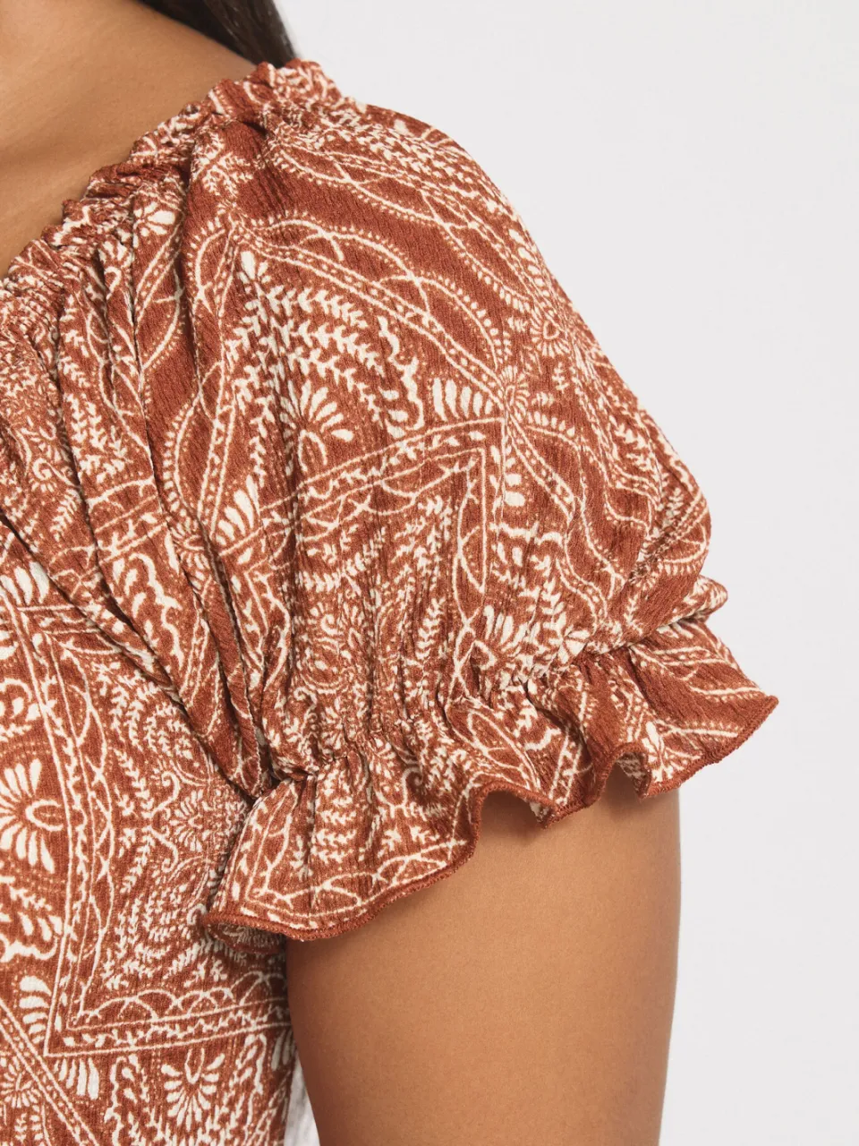 Yours Roestbruine Paisley Textuur Melkmeisjesjurk, foto 5
