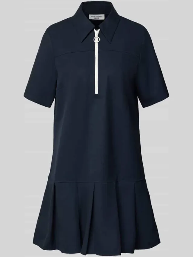 Marc O'Polo Nauwsluitende polojurk Met viscose Marineblauw
