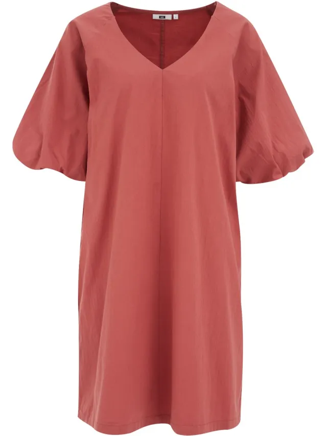 WE Fashion Dames jurk met ballonmouwen Saffron red