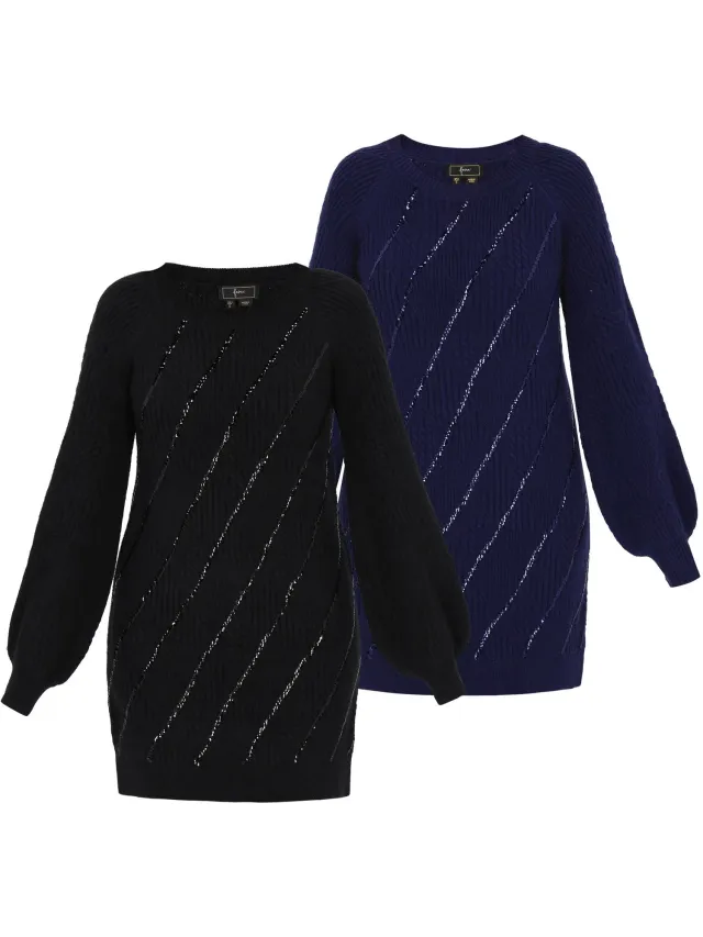 Mo dress 2-Pack Zwart marine