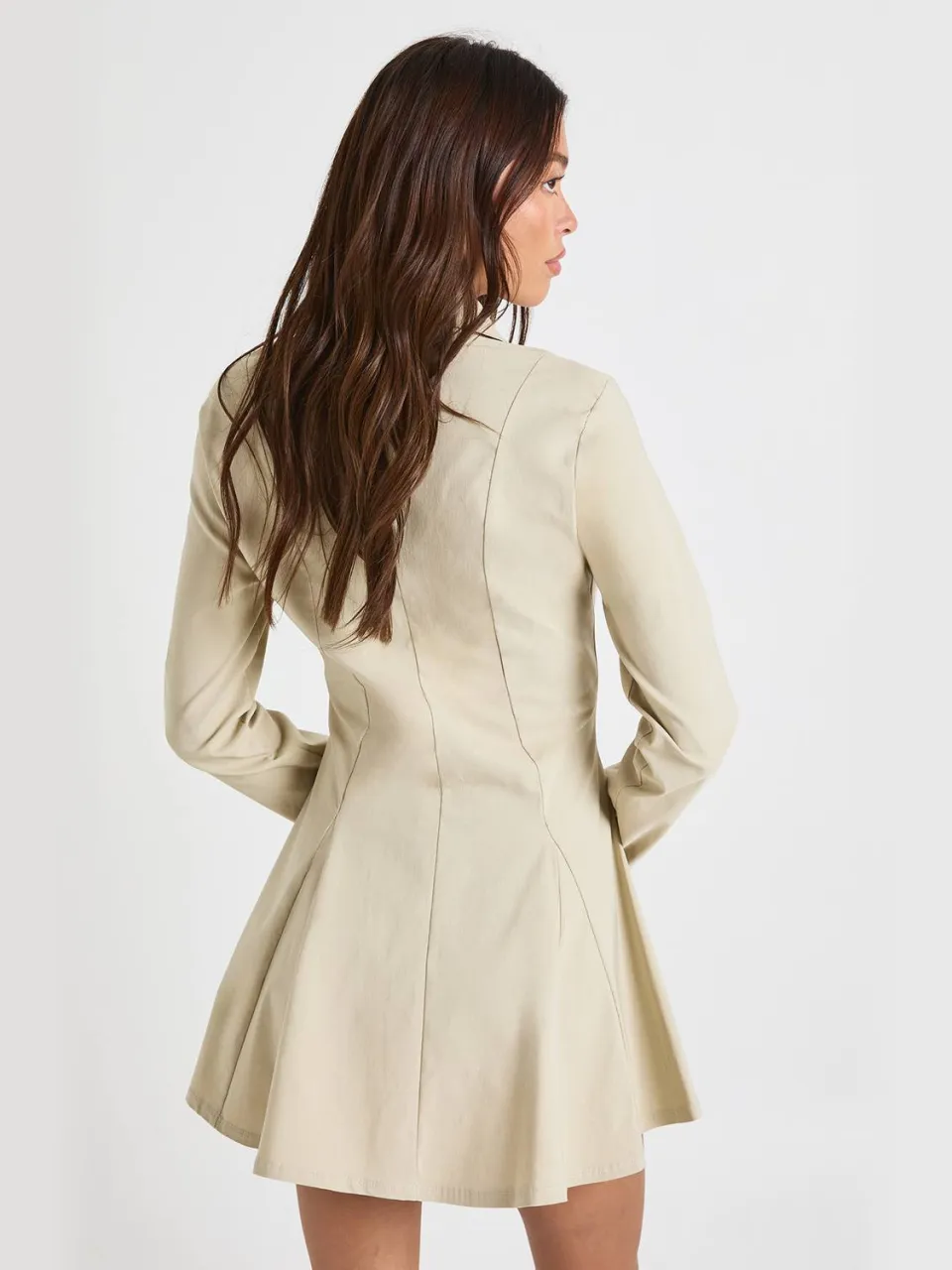 boohoo Dames Bengaline hemdjurk met ingestikte taille steen, foto 2