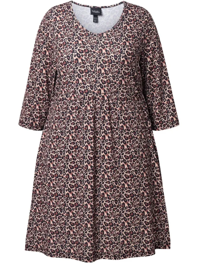 Ulla Popken Dames - Longshirt A-lijn V-hals 3/4-mouwen zakken - Zwart - Maat 50+