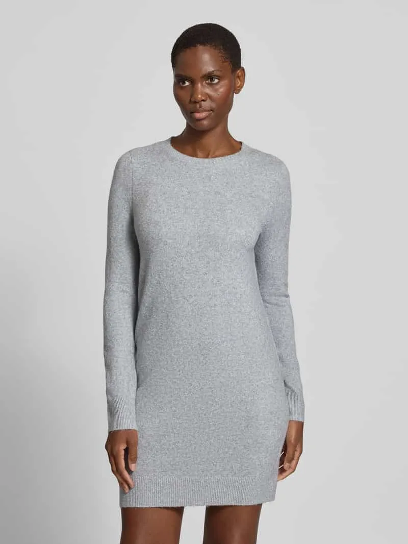 Vero Moda Getailleerde tricotjurk met ronde hals model 'DOFFY' lichtgrijs gemêleerd, foto 4