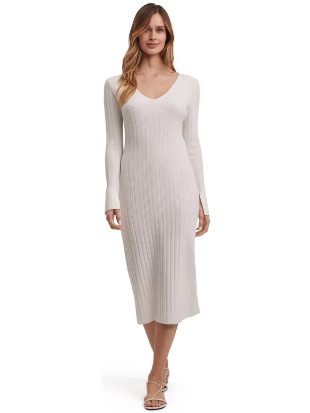 Falke Summer Celebrations Ribbed elegant fijn viscose jurk dames wit wit 2040