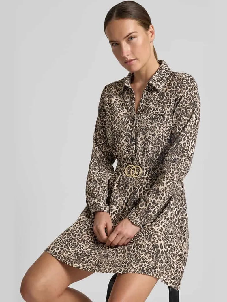 Apricot Overhemdjurk in all-over look met riem zwart, foto 3