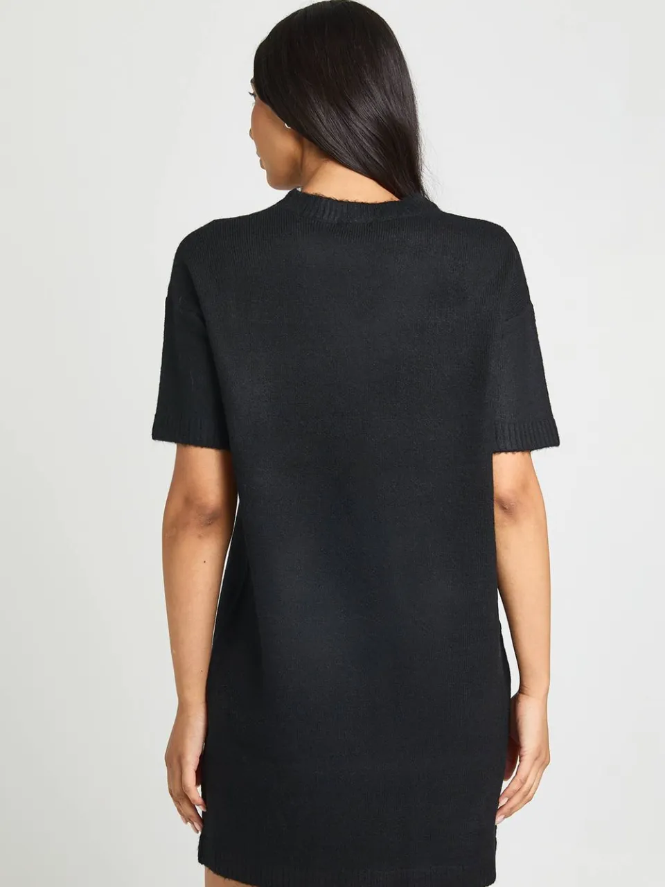 boohoo Dames Lange Zachte Gebreide Mini-jurk Met Zichtbare Naden zwart, foto 2