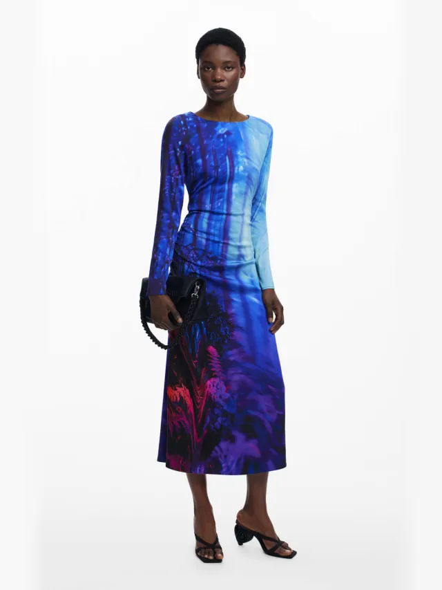Desigual midi jurk blauw LILA(3016)