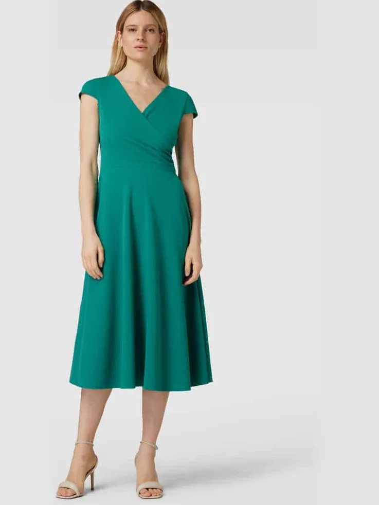 Paradi Cocktailjurk in effen design Groen