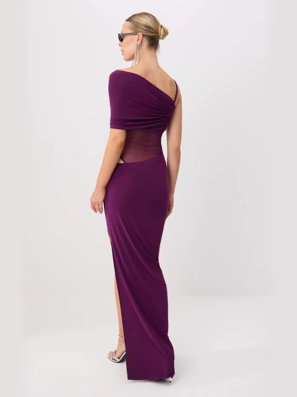 Trendyol TRENDYOLMİLLA Dames Paars Effen Maxi Mouwloos Recht Avond & Gala Jurk, foto 2