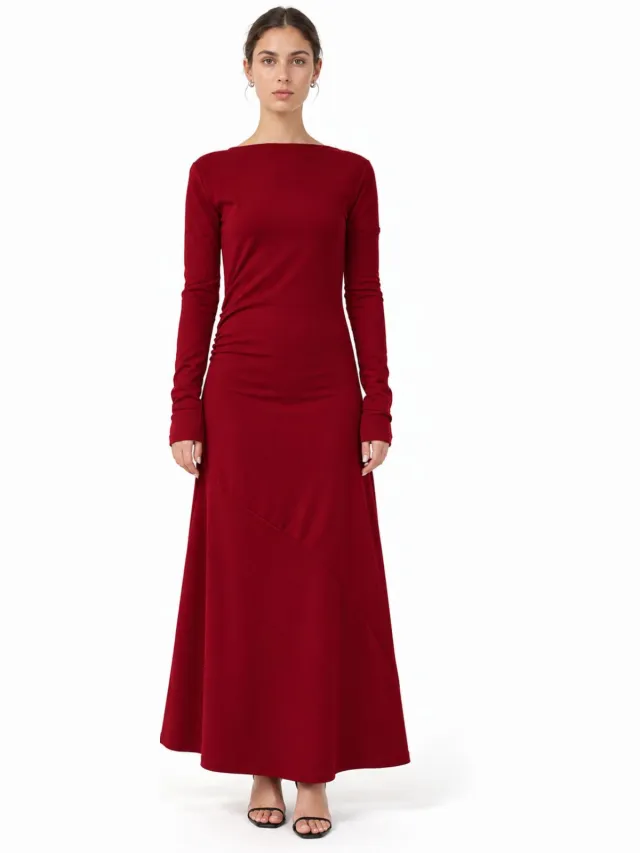 Busem Midi-jurk Bordeauxrood