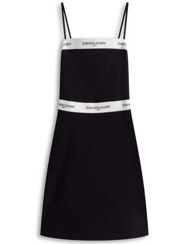 Tommy Jeans Tjw Tape F&F Jurk Met Smalle Bandjes - Fashion Wear - Vrouwen Zwart