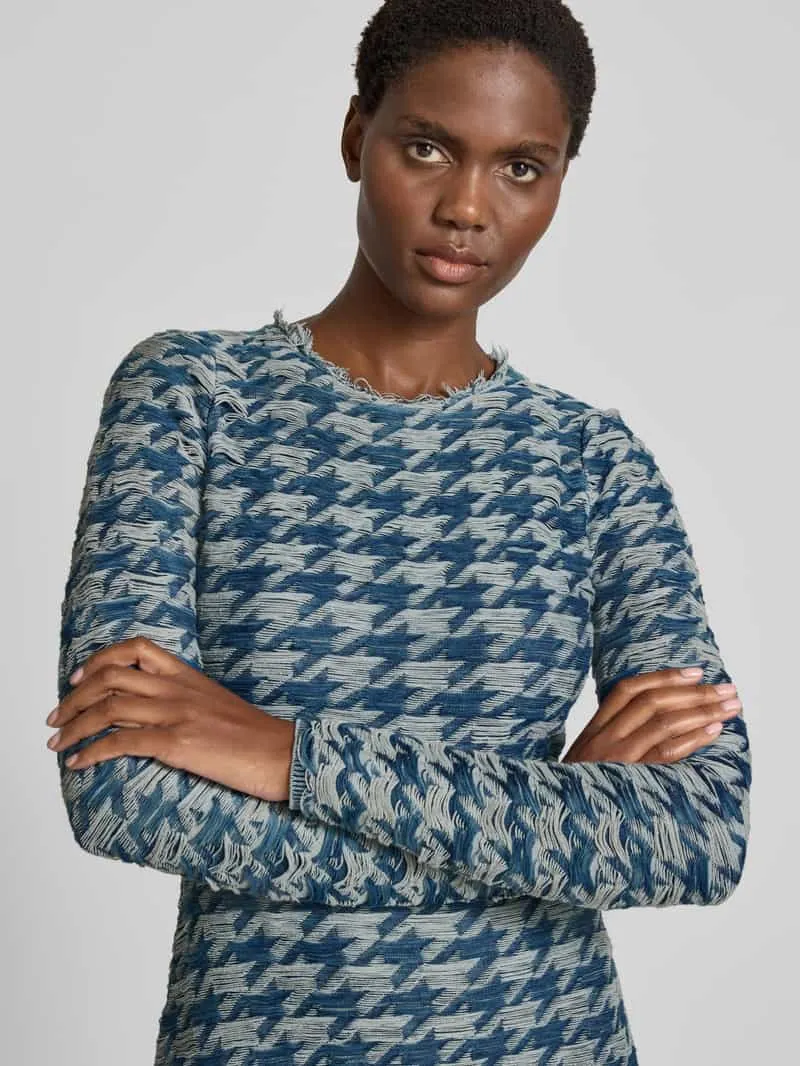 Diesel Jurk met structuurmotief blauw, foto 4