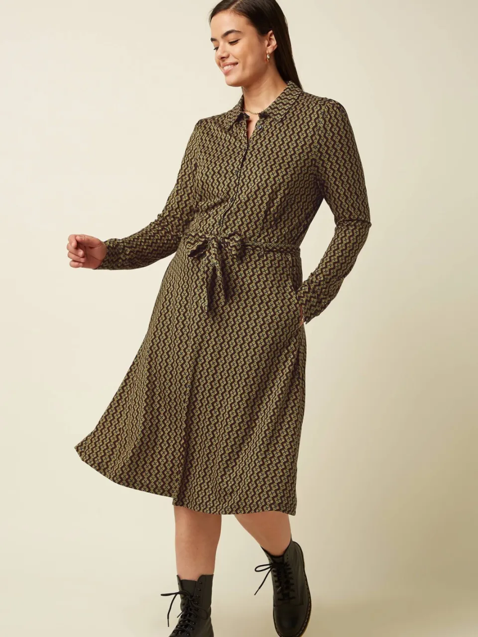 King Louie midi jurk met print - zwart