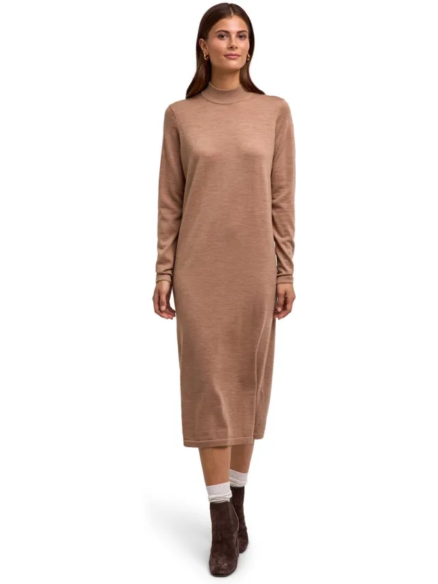 Falke Favorites X-Fine zacht warm wol jurk dames bruin