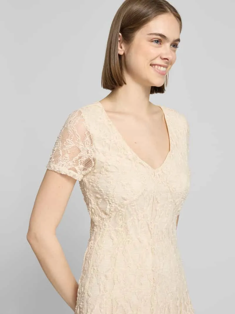 Only slim fit mini-jurk van kant model 'ALBINA' ecru, foto 5