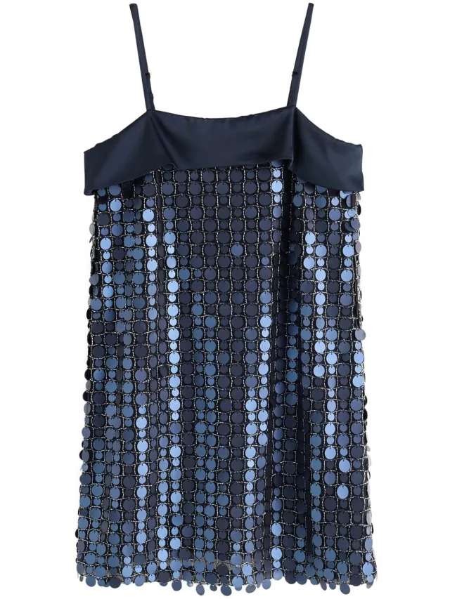 Next Dames - Mini-jurk met lovertjes en omslag - Blauw Navy Blue