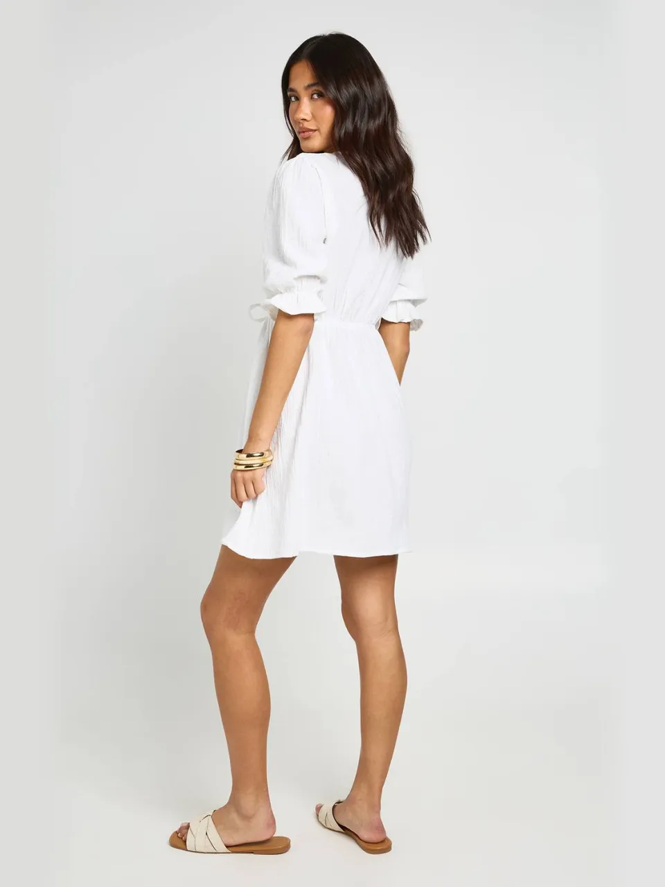 boohoo Dames Geborduurd Mini-jurkje Met Textuur ivoor, foto 2