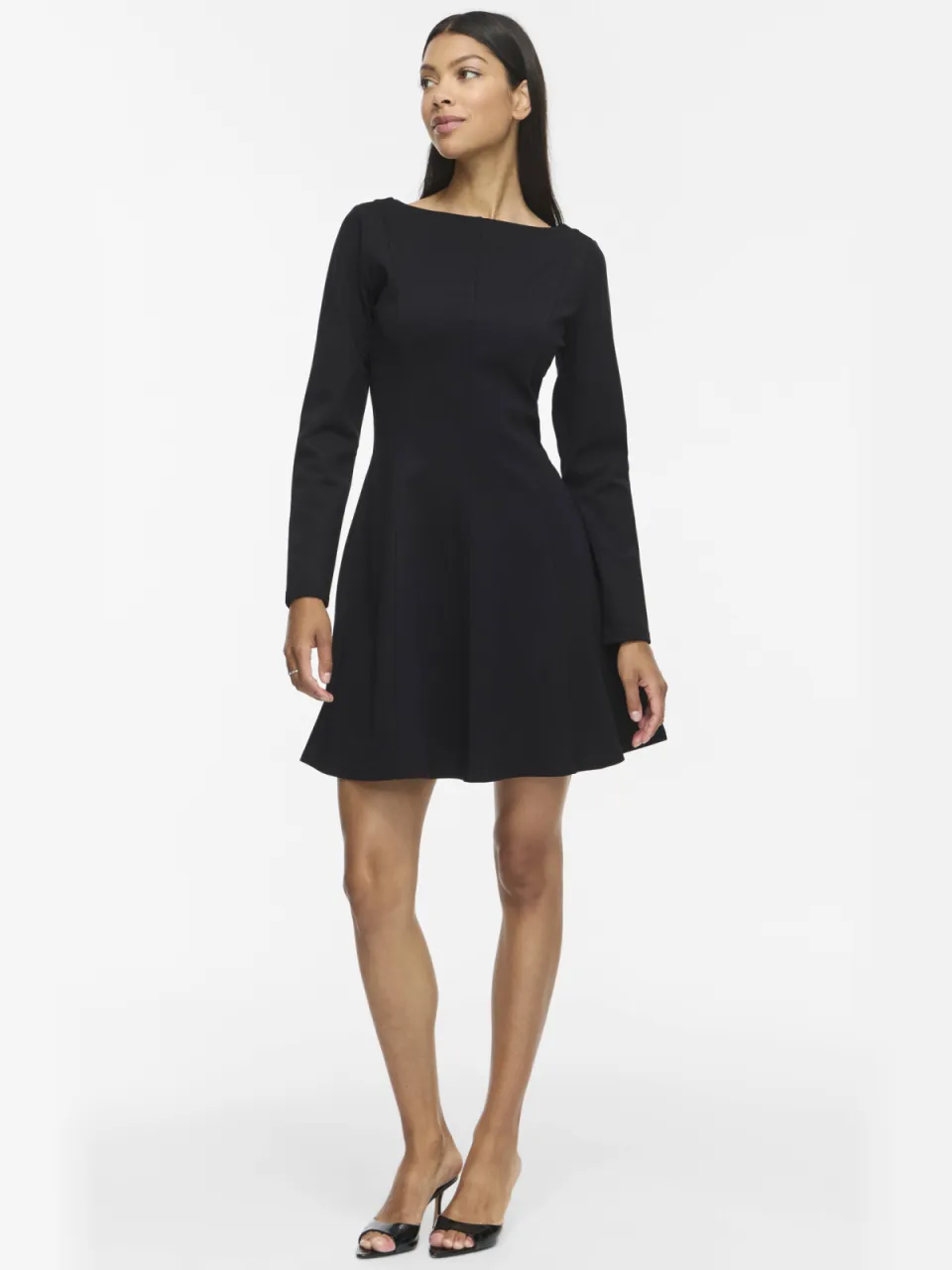 Vila Visiba Boat Neck L/S Dress - Noos korte jurk - zwart