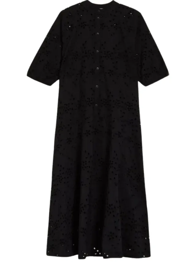 Ted Baker Nikaia Oversized Midi-jurk Met Broderie In Zwart, foto 2
