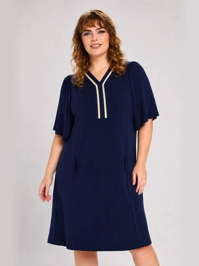 STUDIO midi jurk Plus Size - donkerblauw