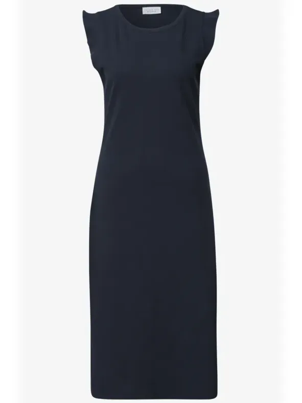 Street One Studio Midi-jurk met ronde hals in effen kleur blauw, foto 3