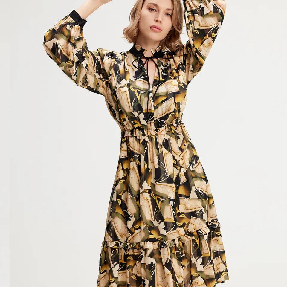 Smart & Joy Tuniekjurk met grafische print beige, foto 2