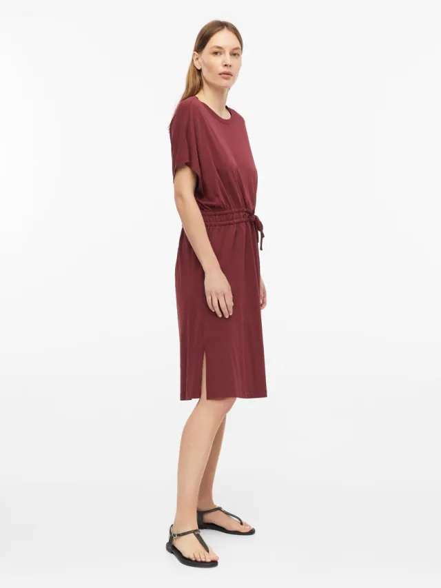 S.Oliver female - Jersey jurk met trekkoord bordeaux