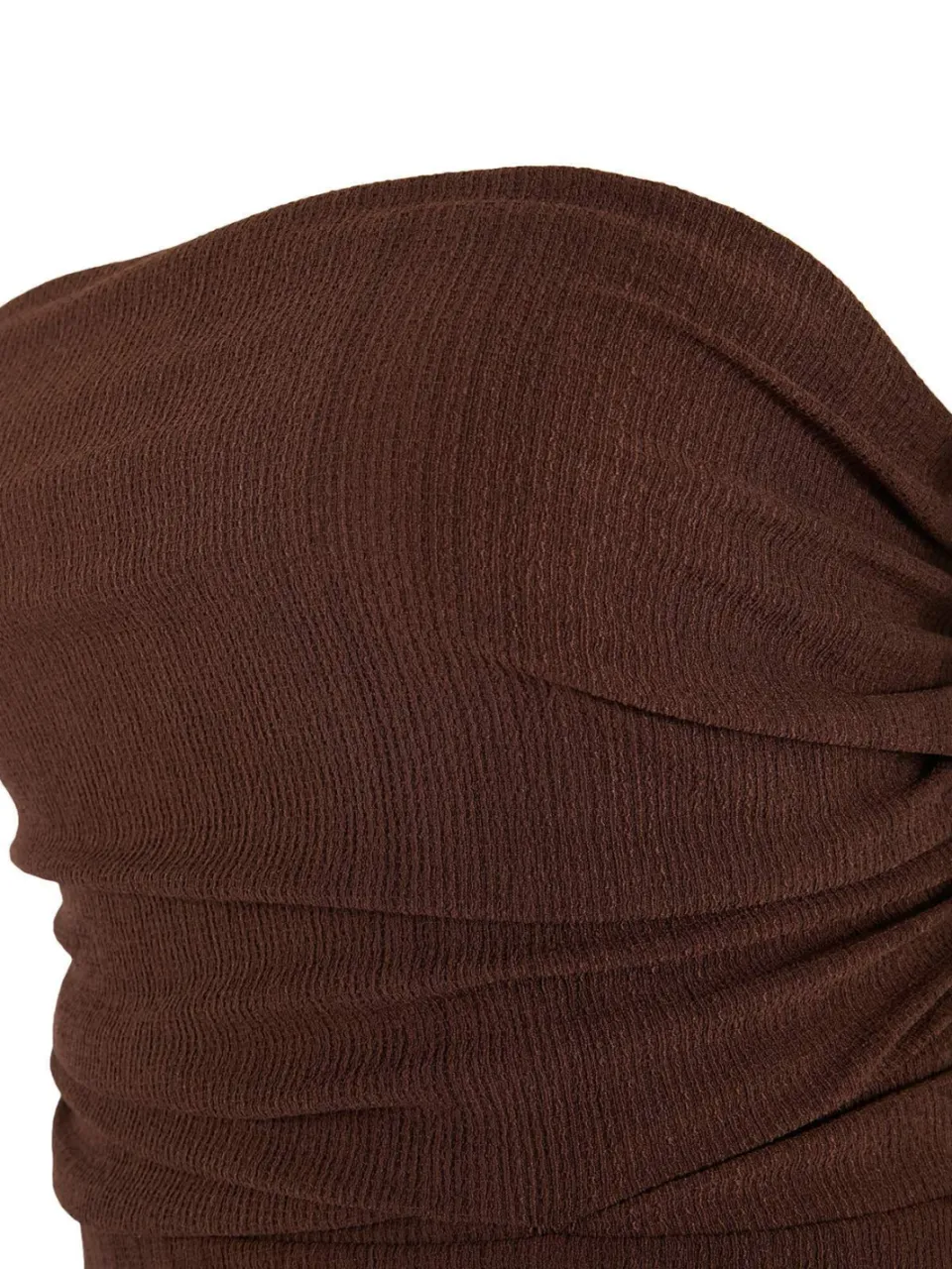 Trendyol Curve Dames Bruin Effen Kort / Mini Mouwloos Casual Skater Grote maten Jurk, foto 2