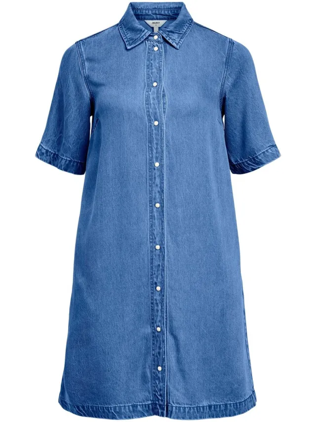 OBJECT COLLECTORS ITEM Object Mini jurk Denim Medium Blue Denim