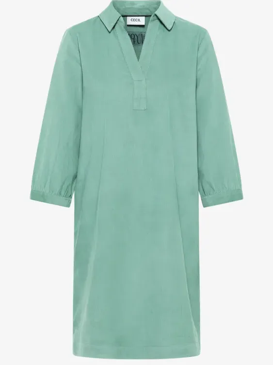 cecil Corduroy jurk in effen kleur groen, foto 3