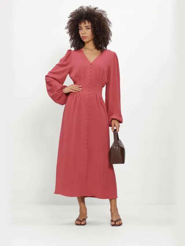 NEO NOIR Dames Jurken Annelie Solid Crepe Dress - Rood