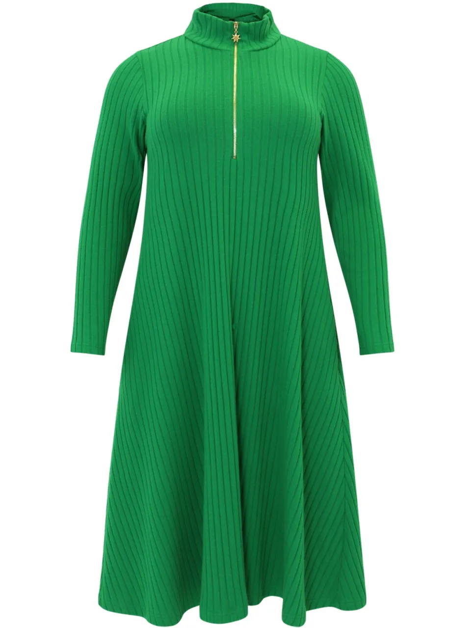 Yoek Trui-jurk met rits | Groen, foto 3