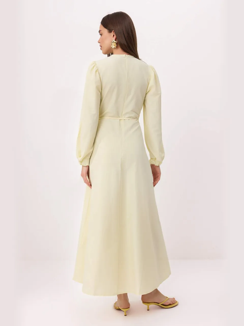 Trendyol Modest Dames Groen Effen Maxi Lang Skater Modest Jurken, foto 2