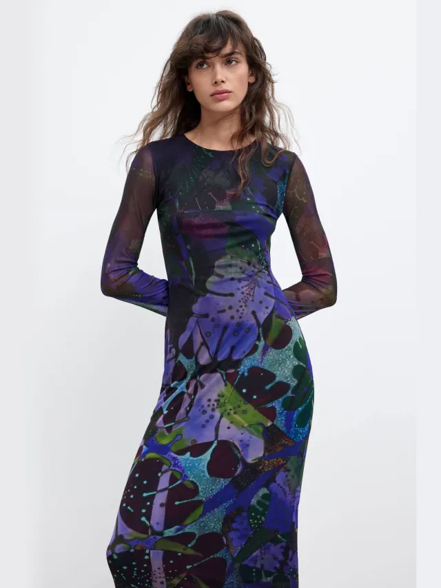 Desigual midi jurk met print meerkleurig multi, foto 2