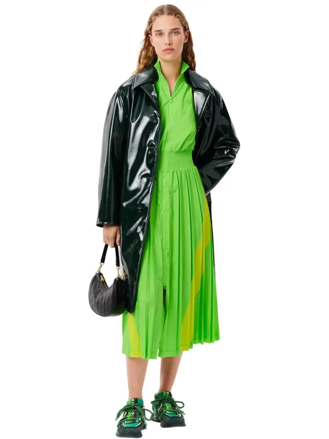 Lacoste Dames Kleurblok Sweatshirt Jurk (Groen)