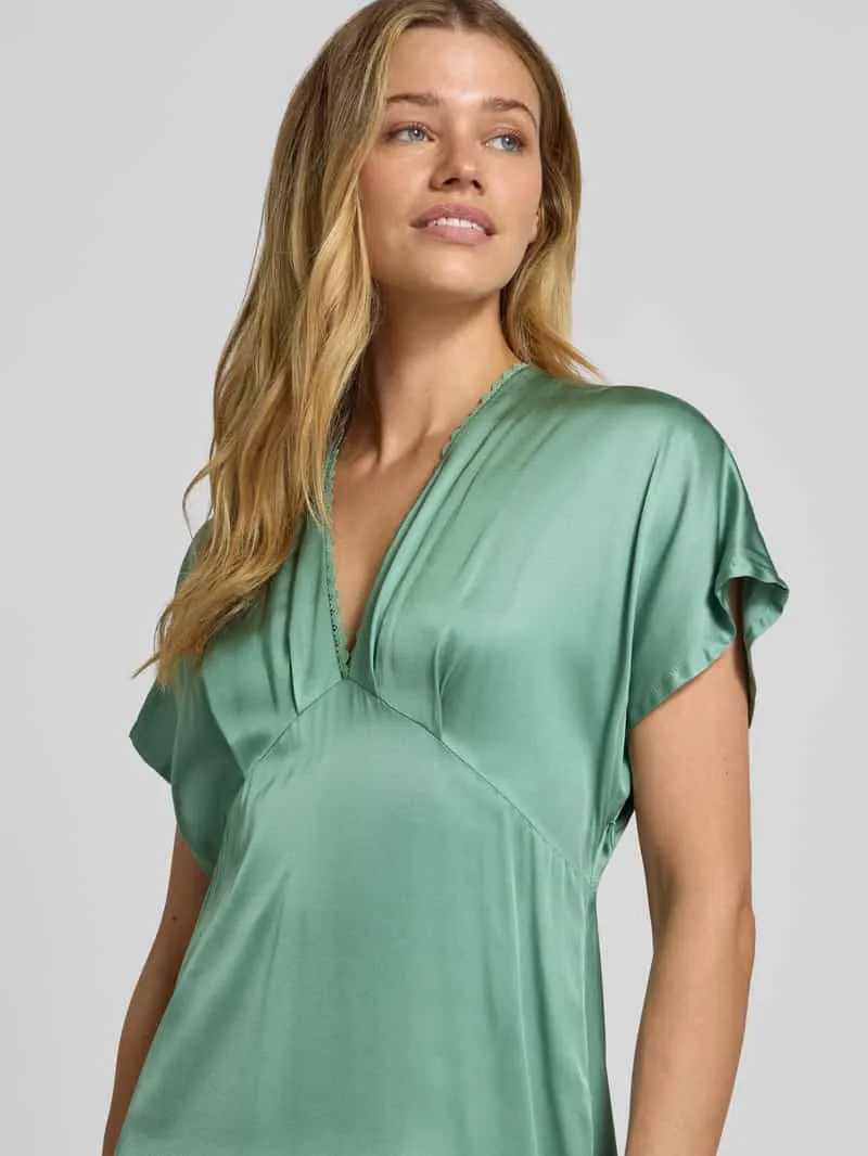 Jake*s Collection maxi-jurk van viscose met V-hals lindegroen, foto 4