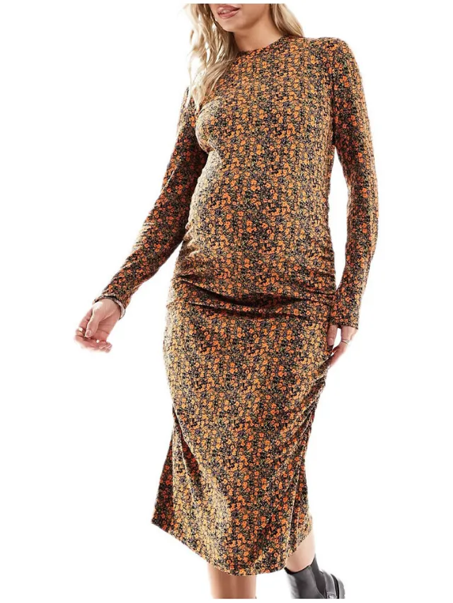 Mamalicious Korte Jurk Mamalicious Laura Oranje