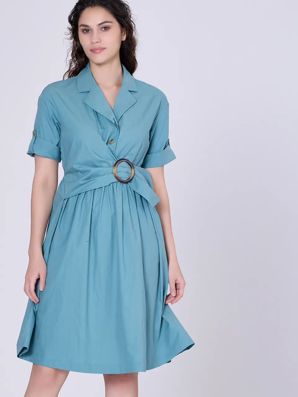Smart & Joy Shirtjurk met asymmetrische riempaneel groen, foto 2