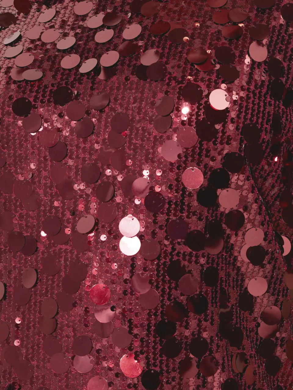 Yours London Burgundy Red Sequin Tshirtjurk, foto 5
