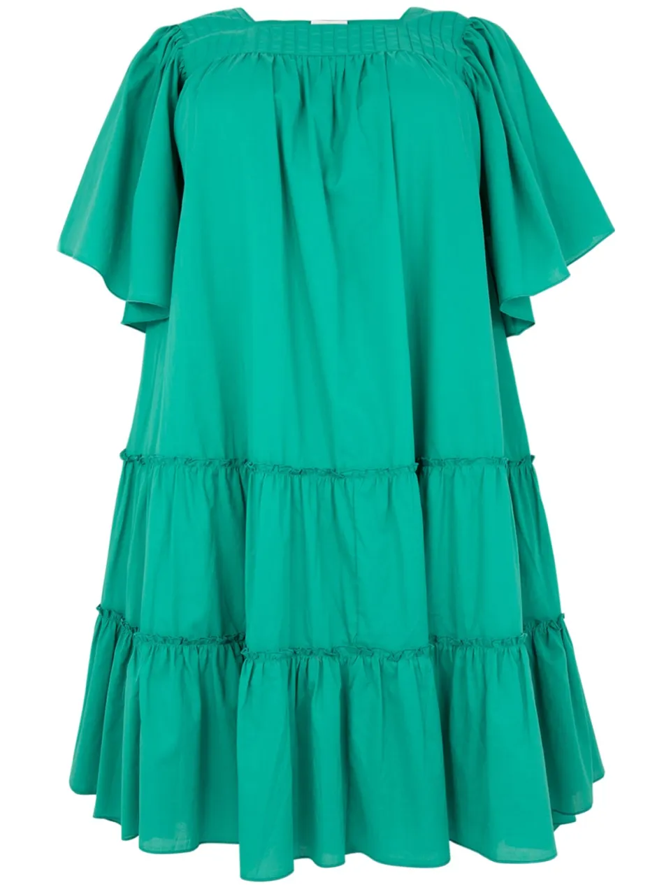 Yoek Jurk met volants SOFT | Groen, foto 4