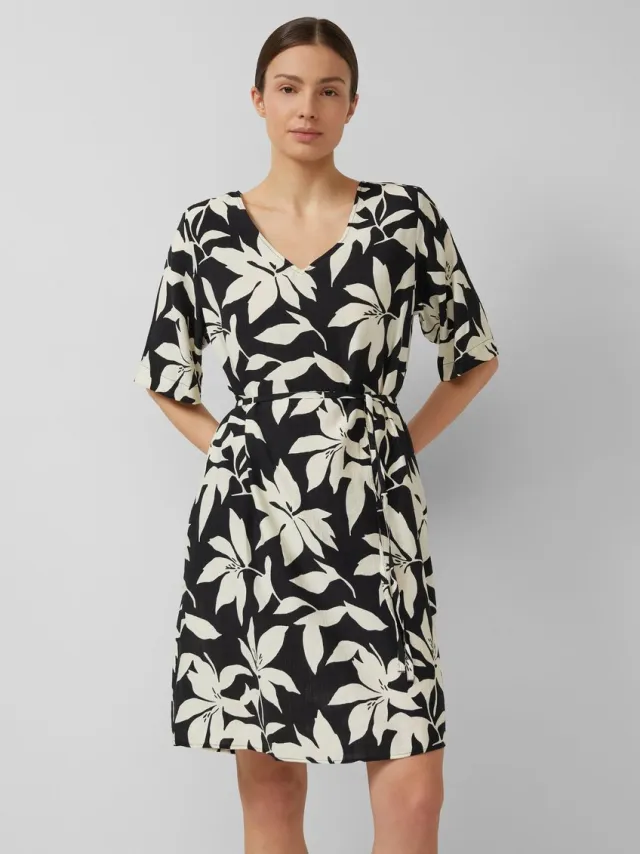 S.Oliver female - Gestructureerde jurk met riem zwart
